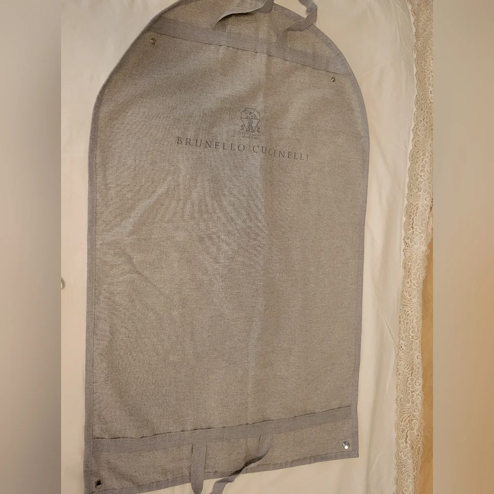 Brunello Cucinelli Gray Fabric Garment Bag with Handles – 33.5” x 20”